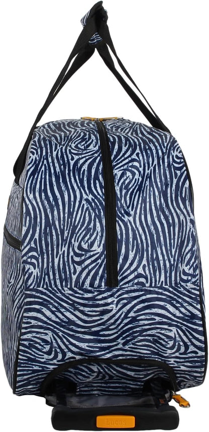 Designer Carry On Luggage Collection - Lightweight Pattern 22 Inch Duffel Bag- Weekender Overnight Business Travel Suitcase with 2- Rolling Wheels (Poly Purple)