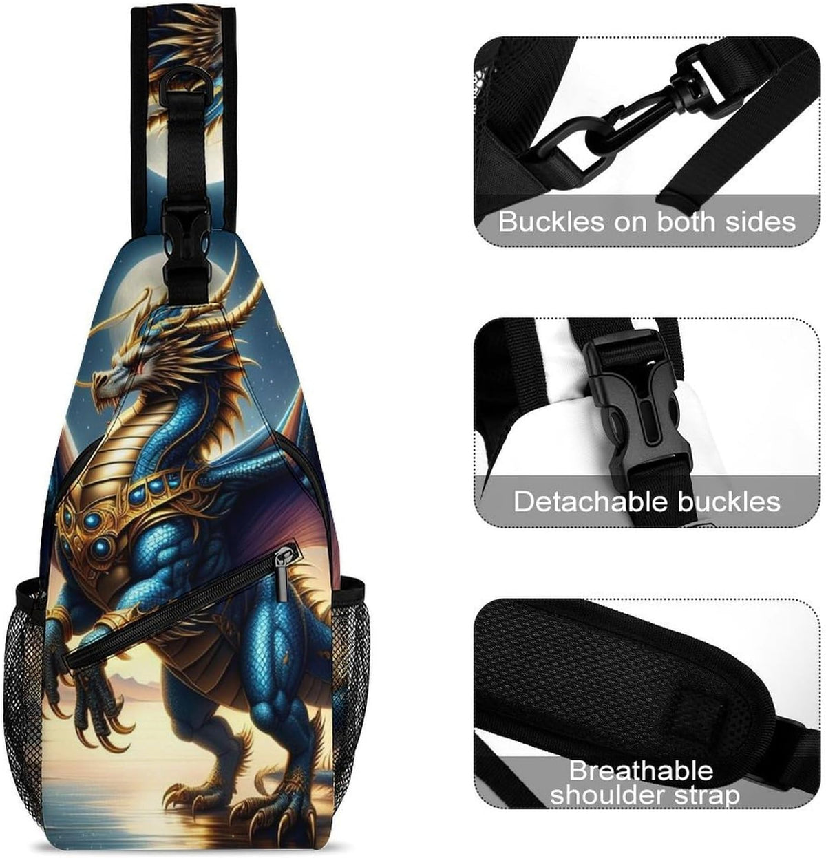 Men Women Travel Backpack Camping Outdoor Bag, Moth Gothic Witchy Sun Moon Sling Bag Backpack Daypack for Swimming Running Cycling Biking Camping, Breathable Bookbag