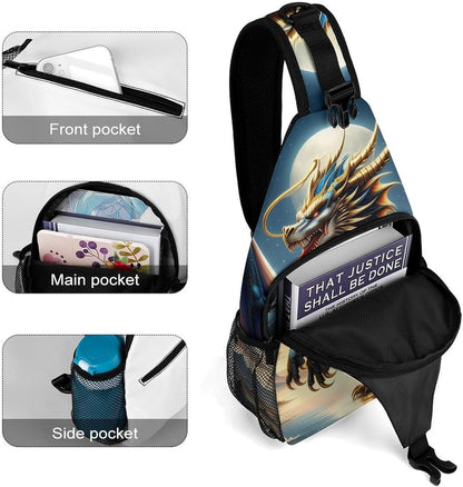 Men Women Travel Backpack Camping Outdoor Bag, Moth Gothic Witchy Sun Moon Sling Bag Backpack Daypack for Swimming Running Cycling Biking Camping, Breathable Bookbag