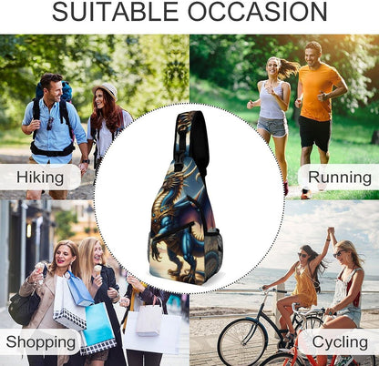 Men Women Travel Backpack Camping Outdoor Bag, Moth Gothic Witchy Sun Moon Sling Bag Backpack Daypack for Swimming Running Cycling Biking Camping, Breathable Bookbag