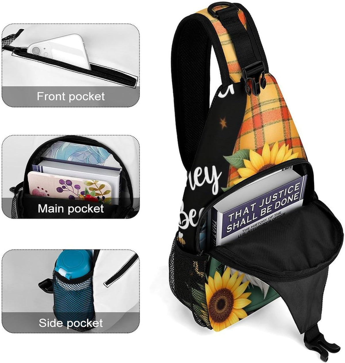 Men Women Travel Backpack Camping Outdoor Bag, Moth Gothic Witchy Sun Moon Sling Bag Backpack Daypack for Swimming Running Cycling Biking Camping, Breathable Bookbag