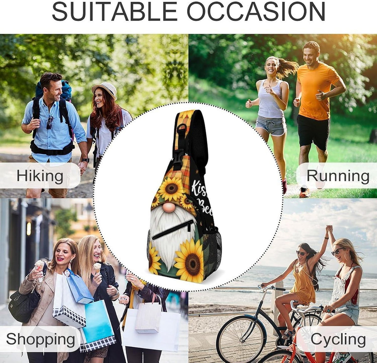 Men Women Travel Backpack Camping Outdoor Bag, Moth Gothic Witchy Sun Moon Sling Bag Backpack Daypack for Swimming Running Cycling Biking Camping, Breathable Bookbag