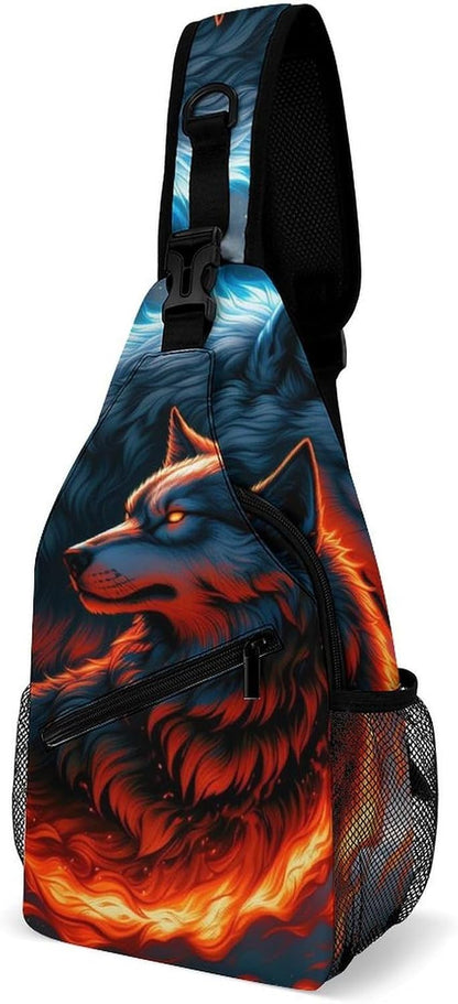 Men Women Travel Backpack Camping Outdoor Bag, Moth Gothic Witchy Sun Moon Sling Bag Backpack Daypack for Swimming Running Cycling Biking Camping, Breathable Bookbag