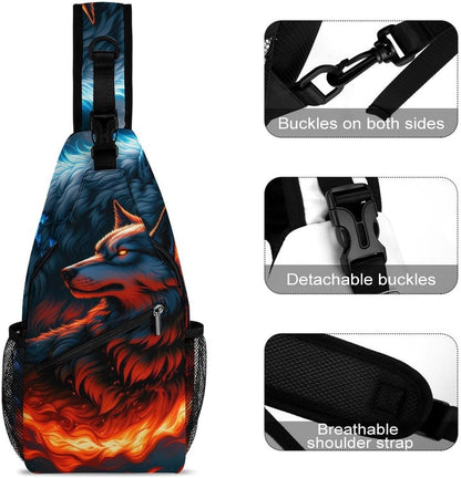 Men Women Travel Backpack Camping Outdoor Bag, Moth Gothic Witchy Sun Moon Sling Bag Backpack Daypack for Swimming Running Cycling Biking Camping, Breathable Bookbag