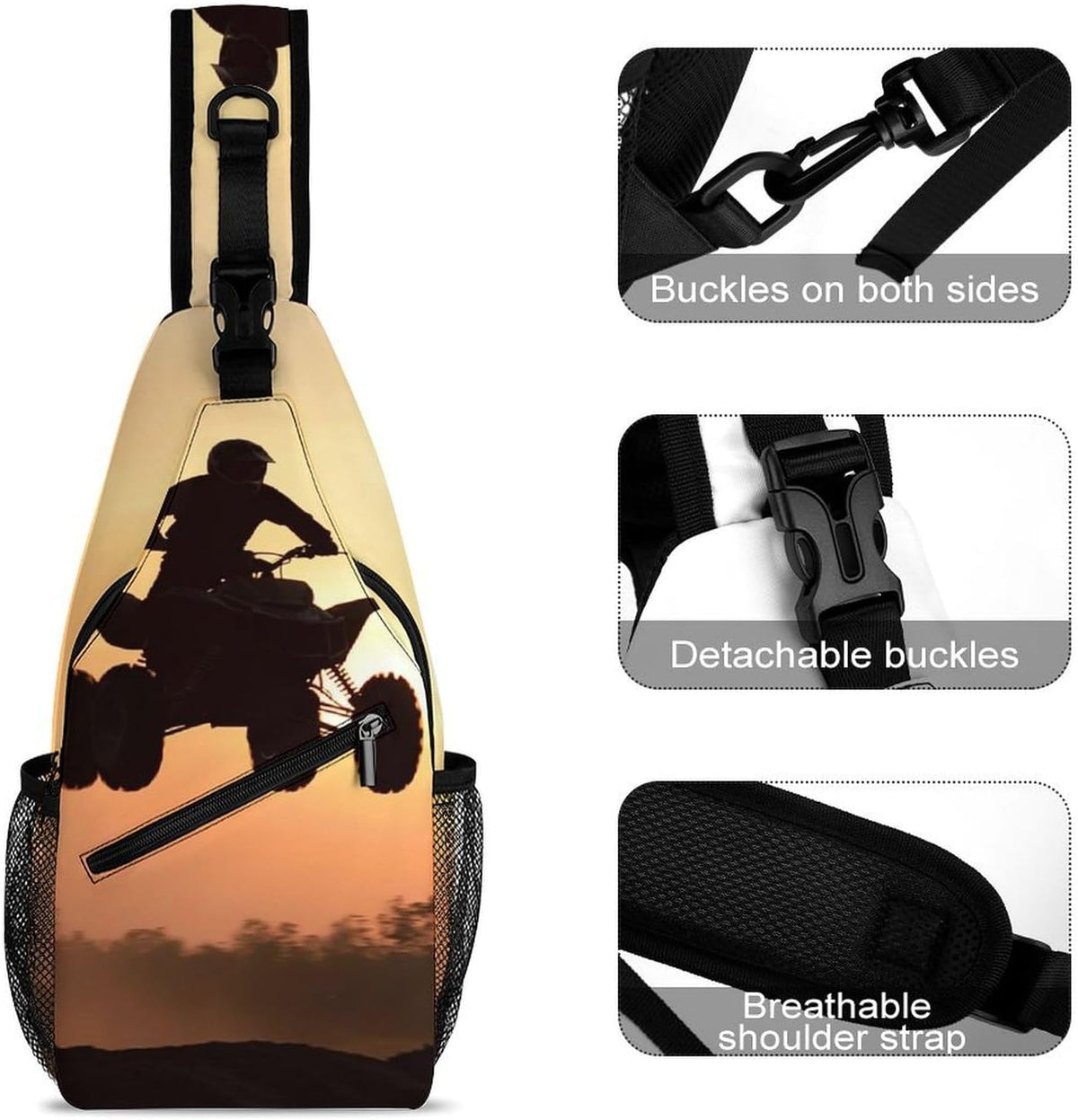 Men Women Travel Backpack Camping Outdoor Bag, Moth Gothic Witchy Sun Moon Sling Bag Backpack Daypack for Swimming Running Cycling Biking Camping, Breathable Bookbag