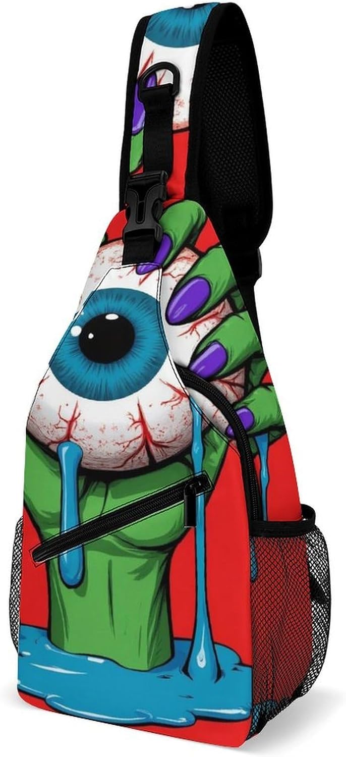 Men Women Travel Backpack Camping Outdoor Bag, Moth Gothic Witchy Sun Moon Sling Bag Backpack Daypack for Swimming Running Cycling Biking Camping, Breathable Bookbag