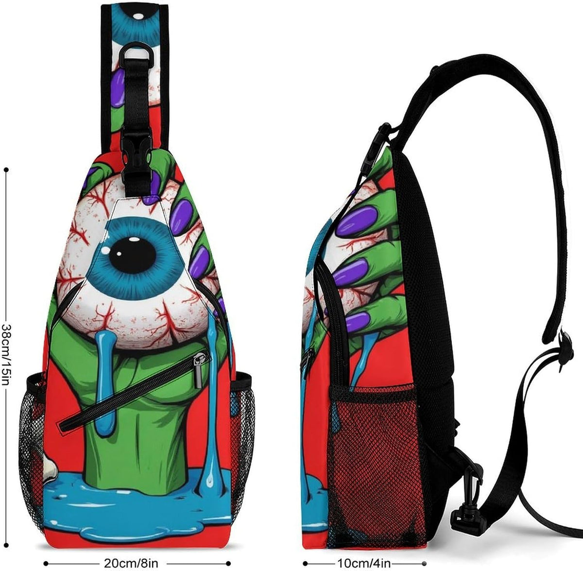 Men Women Travel Backpack Camping Outdoor Bag, Moth Gothic Witchy Sun Moon Sling Bag Backpack Daypack for Swimming Running Cycling Biking Camping, Breathable Bookbag
