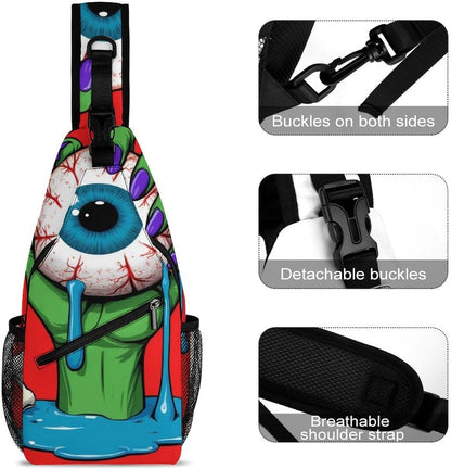 Men Women Travel Backpack Camping Outdoor Bag, Moth Gothic Witchy Sun Moon Sling Bag Backpack Daypack for Swimming Running Cycling Biking Camping, Breathable Bookbag