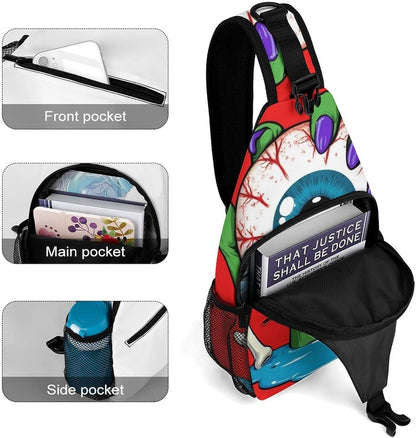 Men Women Travel Backpack Camping Outdoor Bag, Moth Gothic Witchy Sun Moon Sling Bag Backpack Daypack for Swimming Running Cycling Biking Camping, Breathable Bookbag