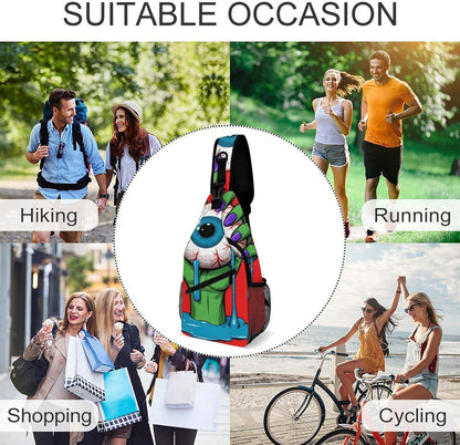 Men Women Travel Backpack Camping Outdoor Bag, Moth Gothic Witchy Sun Moon Sling Bag Backpack Daypack for Swimming Running Cycling Biking Camping, Breathable Bookbag