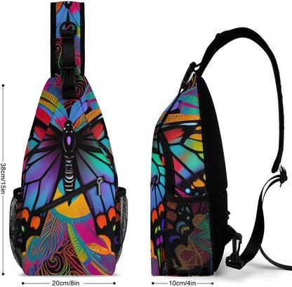 Men Women Travel Backpack Camping Outdoor Bag, Moth Gothic Witchy Sun Moon Sling Bag Backpack Daypack for Swimming Running Cycling Biking Camping, Breathable Bookbag