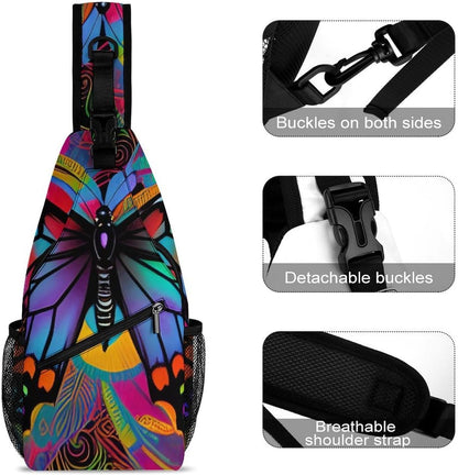 Men Women Travel Backpack Camping Outdoor Bag, Moth Gothic Witchy Sun Moon Sling Bag Backpack Daypack for Swimming Running Cycling Biking Camping, Breathable Bookbag