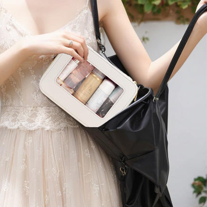 Travel Clear Makeup Bag Set, TSA Approved Cosmetic Bag Case with Zipper Portable Makeup Pouch Toiletry Bag Traveling Cosmetic Organizer Storage Bag Car Organizer Car Essentials