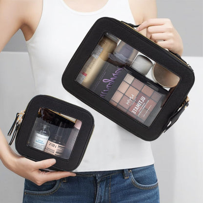 Travel Clear Makeup Bag Set, TSA Approved Cosmetic Bag Case with Zipper Portable Makeup Pouch Toiletry Bag Traveling Cosmetic Organizer Storage Bag Car Organizer Car Essentials