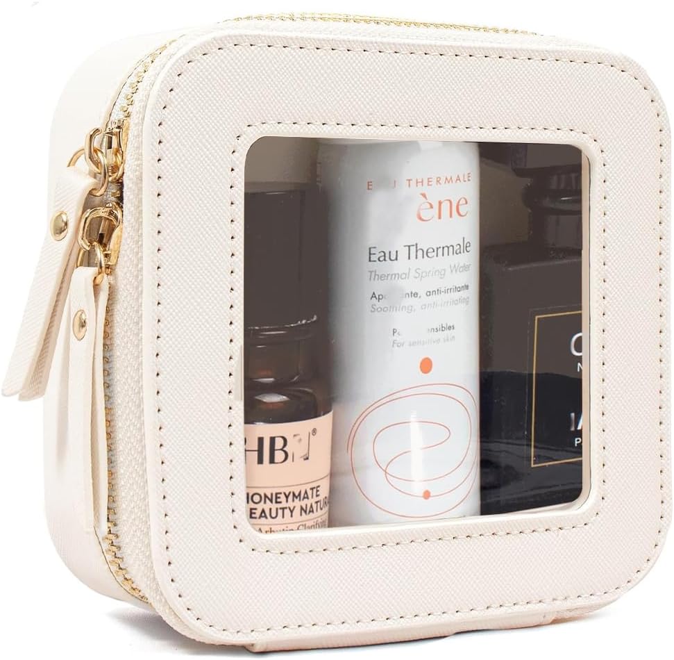 Travel Clear Makeup Bag Set, TSA Approved Cosmetic Bag Case with Zipper Portable Makeup Pouch Toiletry Bag Traveling Cosmetic Organizer Storage Bag Car Organizer Car Essentials