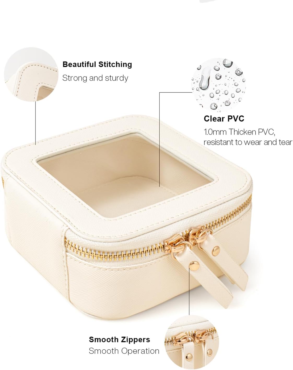 Travel Clear Makeup Bag Set, TSA Approved Cosmetic Bag Case with Zipper Portable Makeup Pouch Toiletry Bag Traveling Cosmetic Organizer Storage Bag Car Organizer Car Essentials