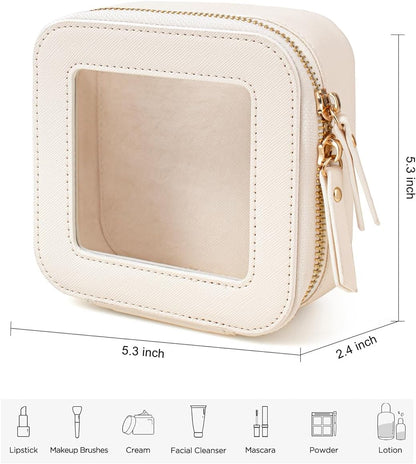 Travel Clear Makeup Bag Set, TSA Approved Cosmetic Bag Case with Zipper Portable Makeup Pouch Toiletry Bag Traveling Cosmetic Organizer Storage Bag Car Organizer Car Essentials