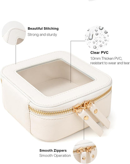Travel Clear Makeup Bag Set, TSA Approved Cosmetic Bag Case with Zipper Portable Makeup Pouch Toiletry Bag Traveling Cosmetic Organizer Storage Bag Car Organizer Car Essentials