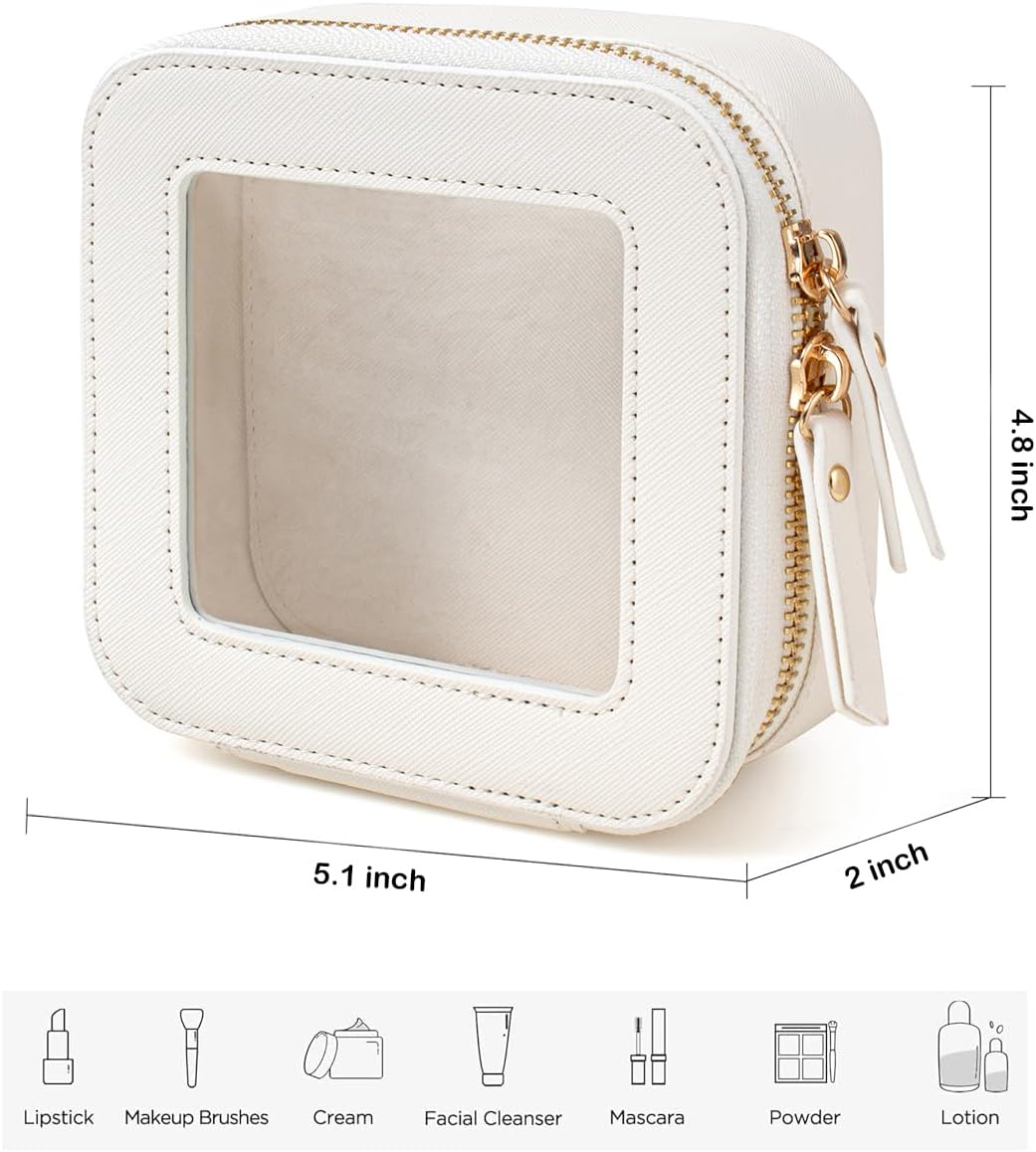 Travel Clear Makeup Bag Set, TSA Approved Cosmetic Bag Case with Zipper Portable Makeup Pouch Toiletry Bag Traveling Cosmetic Organizer Storage Bag Car Organizer Car Essentials