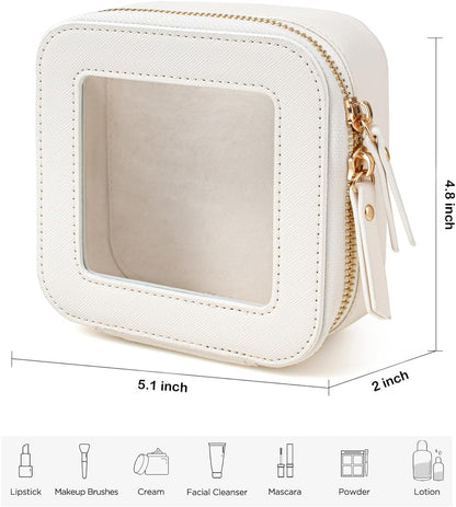 Travel Clear Makeup Bag Set, TSA Approved Cosmetic Bag Case with Zipper Portable Makeup Pouch Toiletry Bag Traveling Cosmetic Organizer Storage Bag Car Organizer Car Essentials