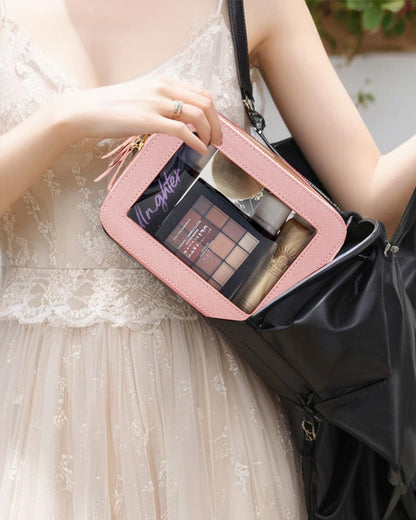 Travel Clear Makeup Bag Set, TSA Approved Cosmetic Bag Case with Zipper Portable Makeup Pouch Toiletry Bag Traveling Cosmetic Organizer Storage Bag Car Organizer Car Essentials