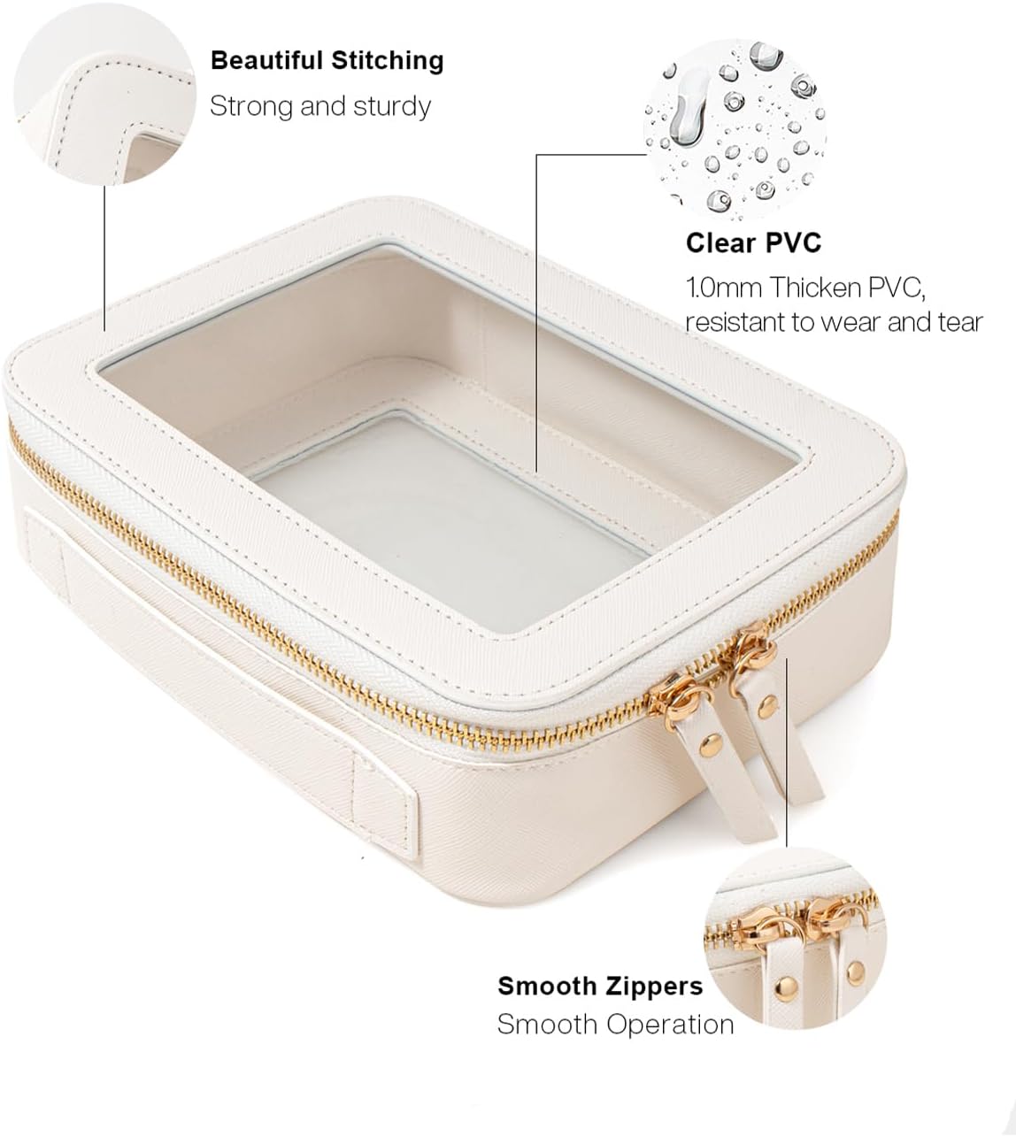 Travel Clear Makeup Bag Set, TSA Approved Cosmetic Bag Case with Zipper Portable Makeup Pouch Toiletry Bag Traveling Cosmetic Organizer Storage Bag Car Organizer Car Essentials