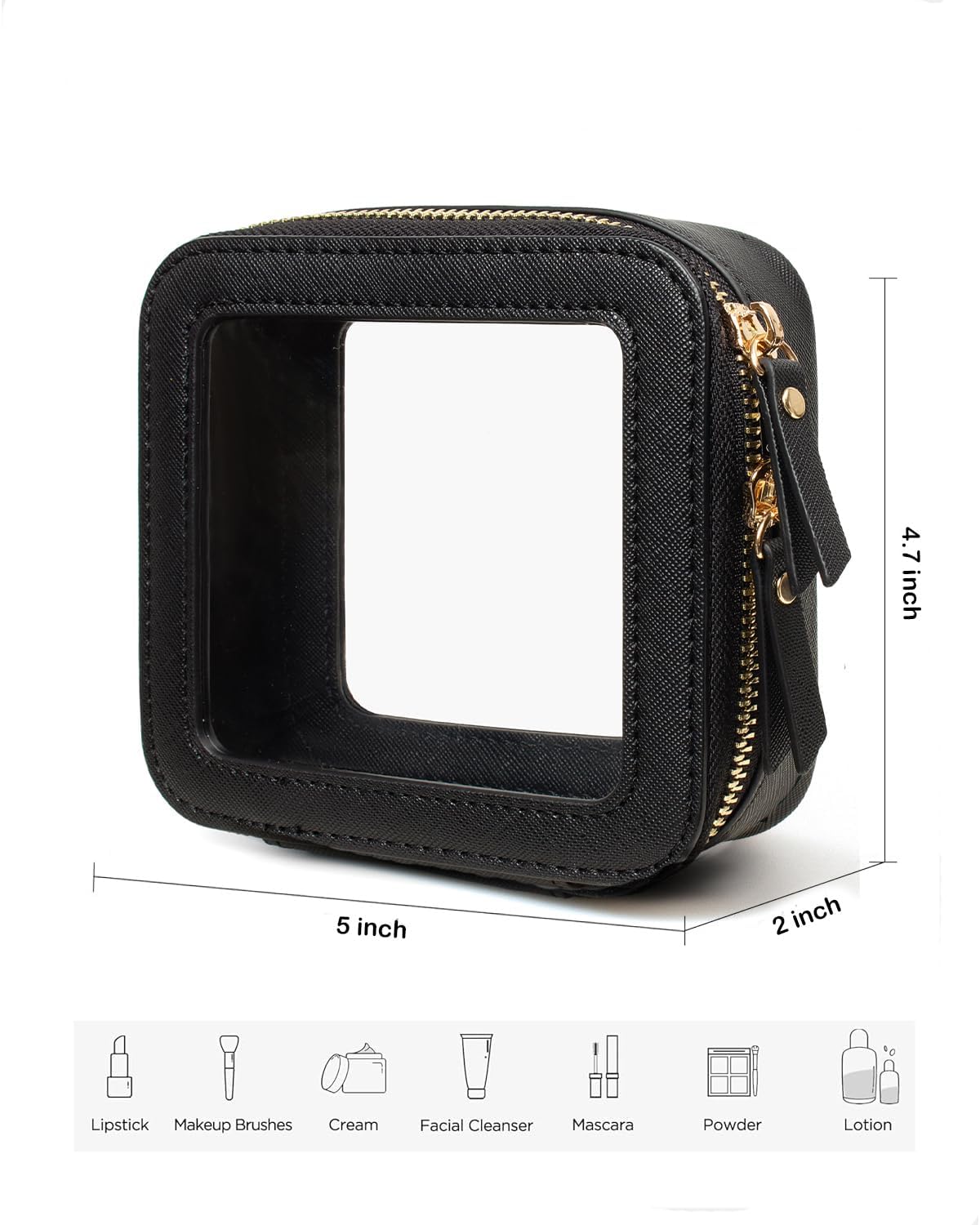 Travel Clear Makeup Bag Set, TSA Approved Cosmetic Bag Case with Zipper Portable Makeup Pouch Toiletry Bag Traveling Cosmetic Organizer Storage Bag Car Organizer Car Essentials