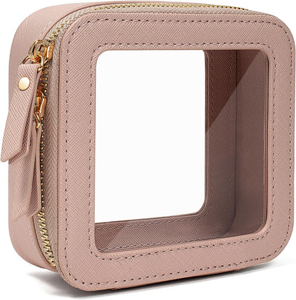 Travel Clear Makeup Bag Set, TSA Approved Cosmetic Bag Case with Zipper Portable Makeup Pouch Toiletry Bag Traveling Cosmetic Organizer Storage Bag Car Organizer Car Essentials