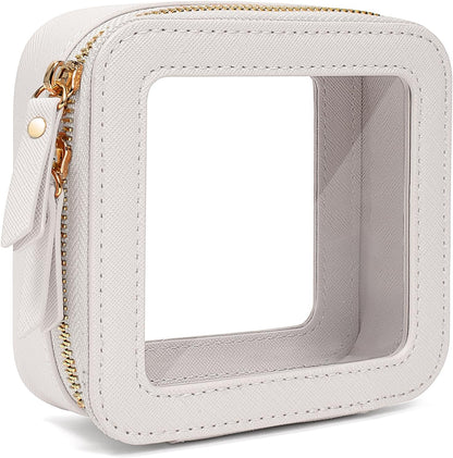 Travel Clear Makeup Bag Set, TSA Approved Cosmetic Bag Case with Zipper Portable Makeup Pouch Toiletry Bag Traveling Cosmetic Organizer Storage Bag Car Organizer Car Essentials