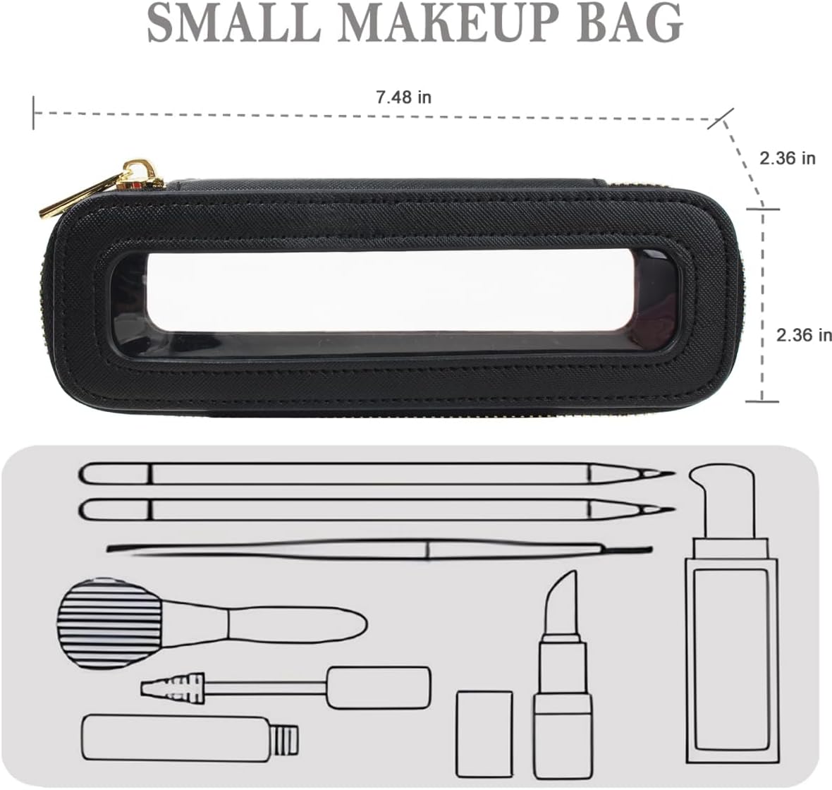 Travel Clear Makeup Bag Set, TSA Approved Cosmetic Bag Case with Zipper Portable Makeup Pouch Toiletry Bag Traveling Cosmetic Organizer Storage Bag Car Organizer Car Essentials