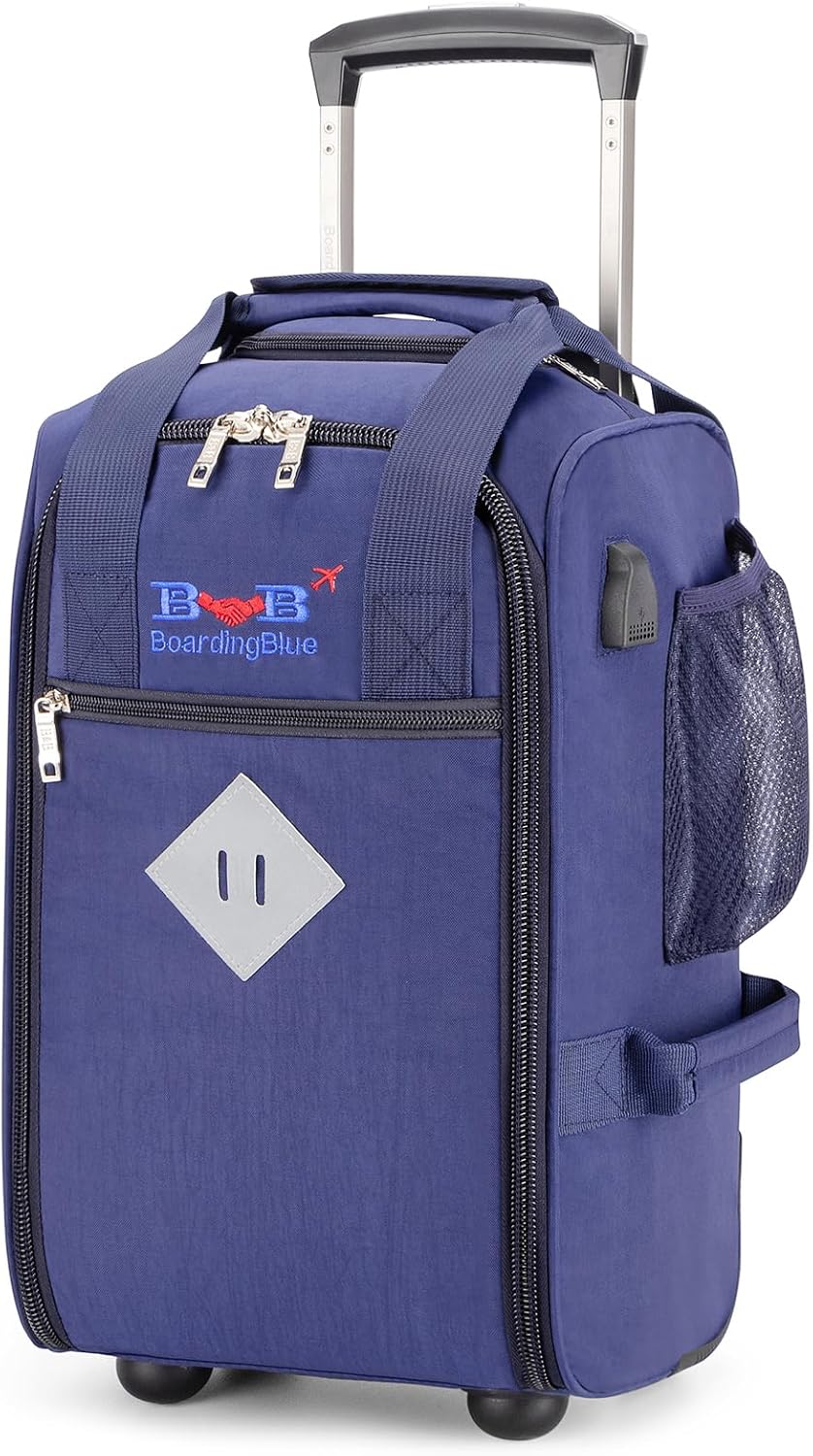 17x10x9 Inches United Airlines Rolling Personal Item Under Seat Duffle Bag Luggage Suitable For Major Airlines Including Spirit and Frontier.