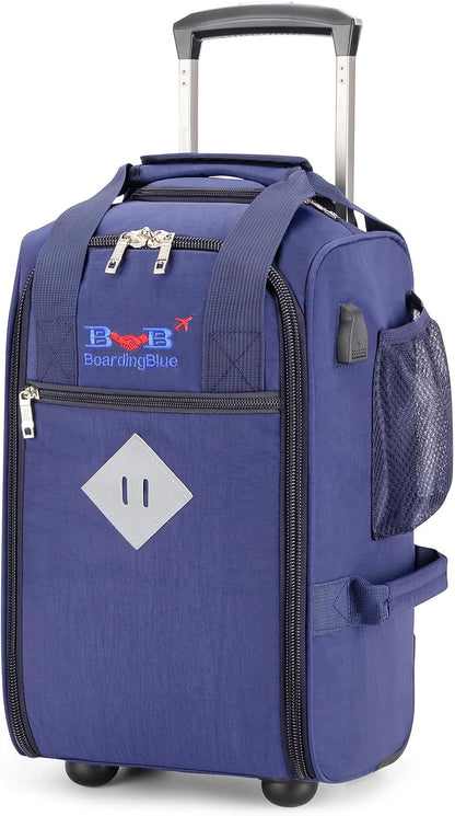 17x10x9 Inches United Airlines Rolling Personal Item Under Seat Duffle Bag Luggage Suitable For Major Airlines Including Spirit and Frontier.