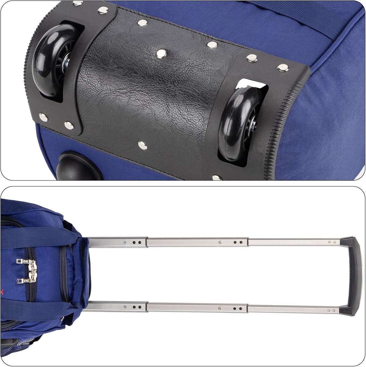 17x10x9 Inches United Airlines Rolling Personal Item Under Seat Duffle Bag Luggage Suitable For Major Airlines Including Spirit and Frontier.