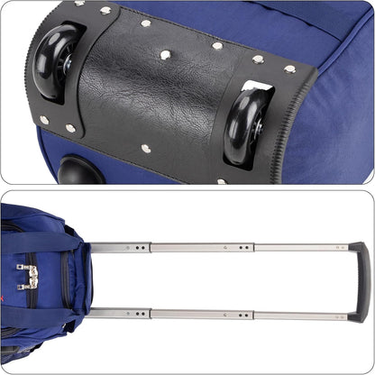 17x10x9 Inches United Airlines Rolling Personal Item Under Seat Duffle Bag Luggage Suitable For Major Airlines Including Spirit and Frontier.