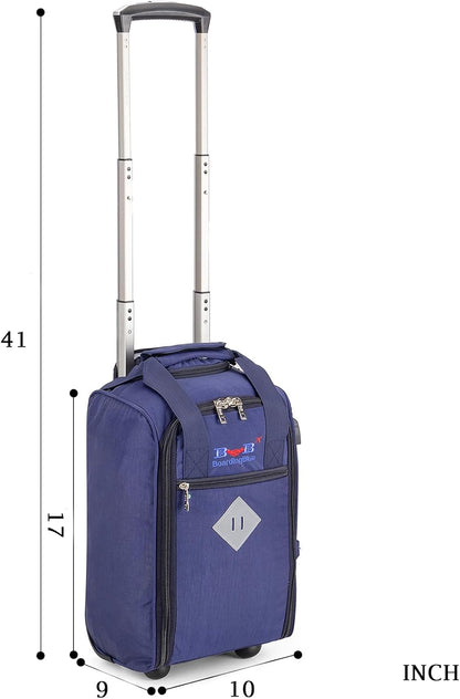 17x10x9 Inches United Airlines Rolling Personal Item Under Seat Duffle Bag Luggage Suitable For Major Airlines Including Spirit and Frontier.