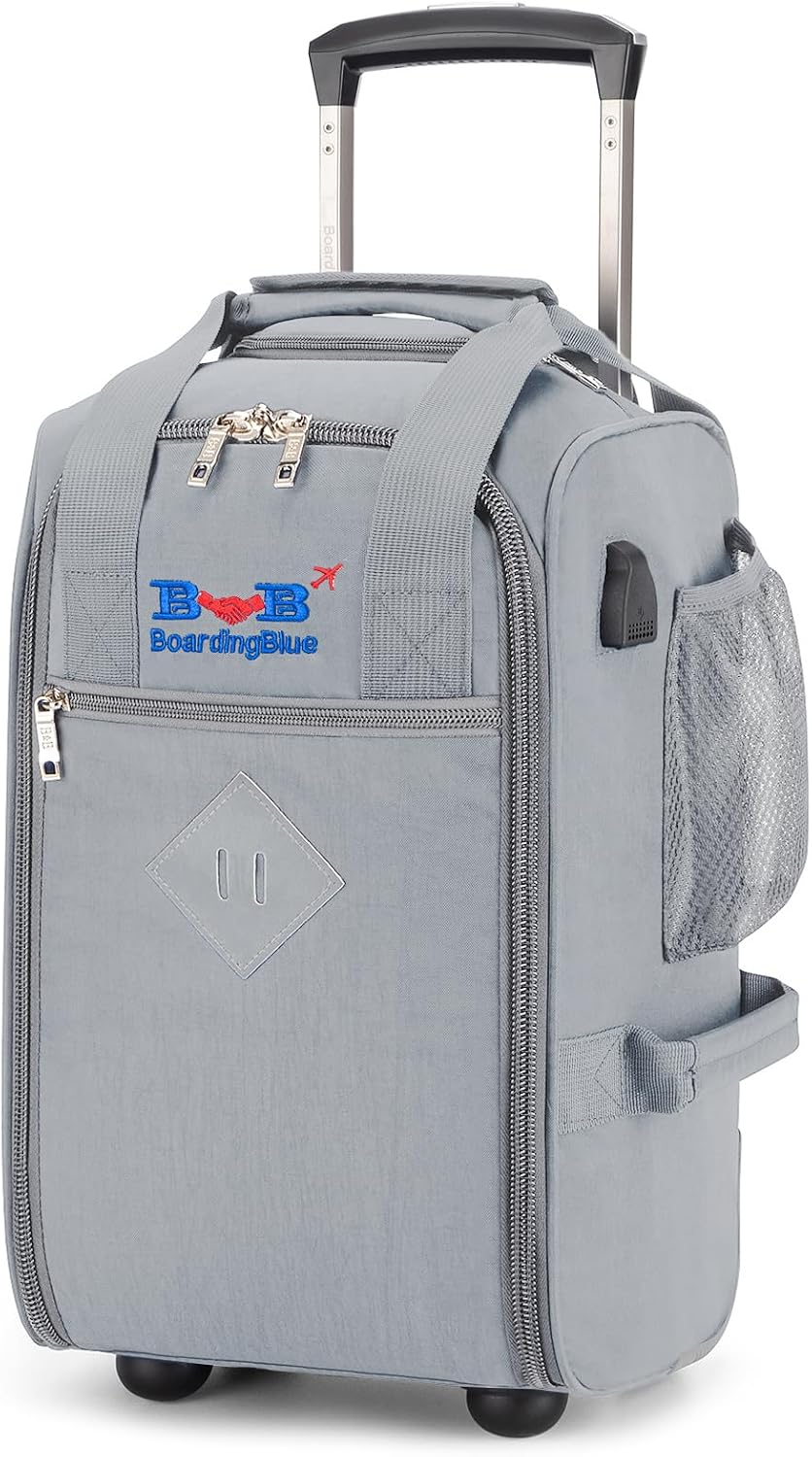 17x10x9 Inches United Airlines Rolling Personal Item Under Seat Duffle Bag Luggage Suitable For Major Airlines Including Spirit and Frontier.