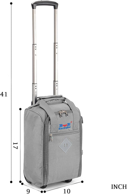 17x10x9 Inches United Airlines Rolling Personal Item Under Seat Duffle Bag Luggage Suitable For Major Airlines Including Spirit and Frontier.