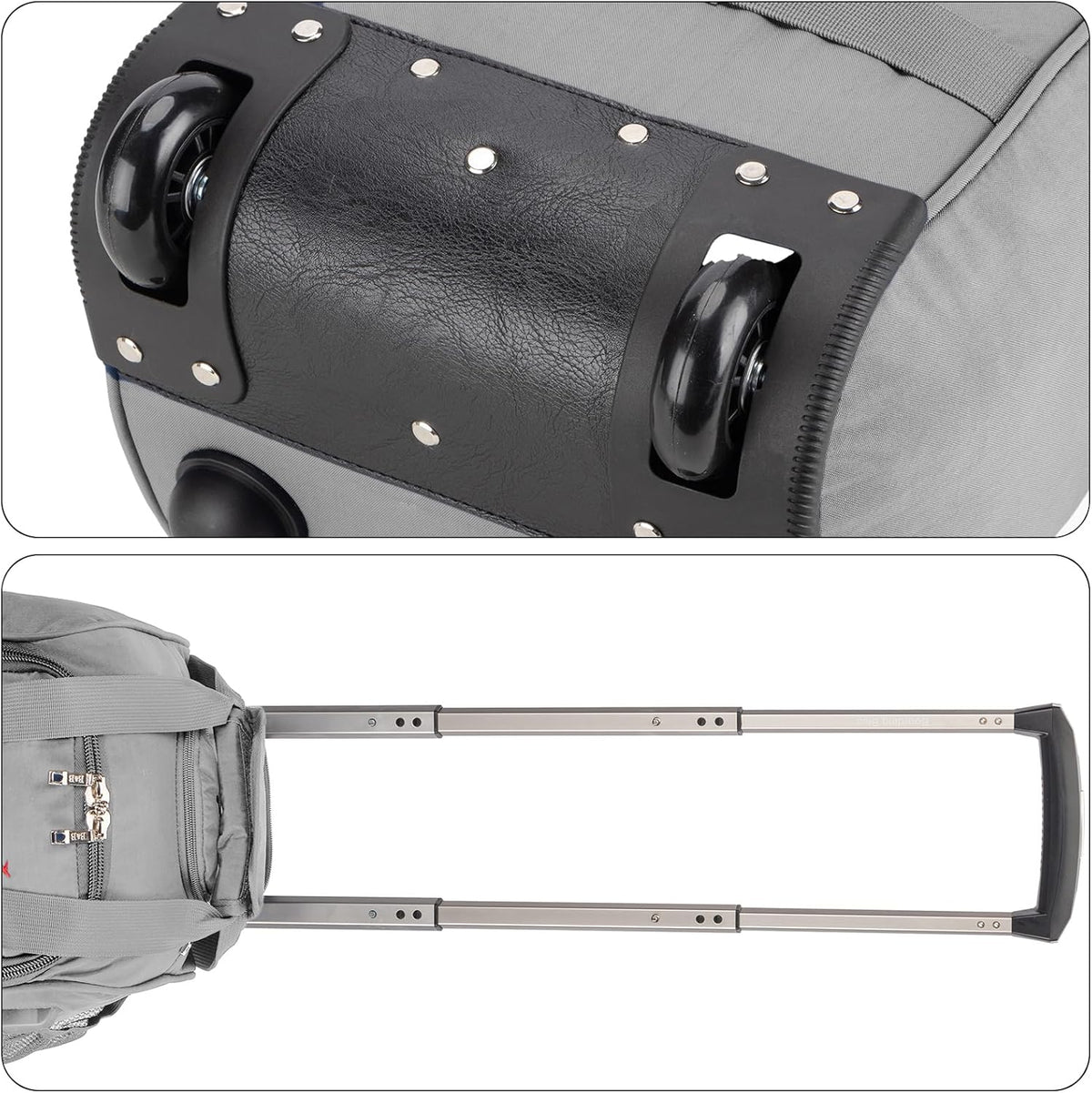 17x10x9 Inches United Airlines Rolling Personal Item Under Seat Duffle Bag Luggage Suitable For Major Airlines Including Spirit and Frontier.
