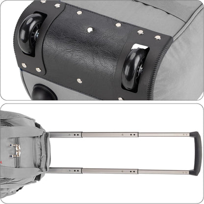 17x10x9 Inches United Airlines Rolling Personal Item Under Seat Duffle Bag Luggage Suitable For Major Airlines Including Spirit and Frontier.