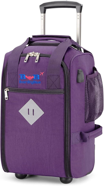 17x10x9 Inches United Airlines Rolling Personal Item Under Seat Duffle Bag Luggage Suitable For Major Airlines Including Spirit and Frontier.