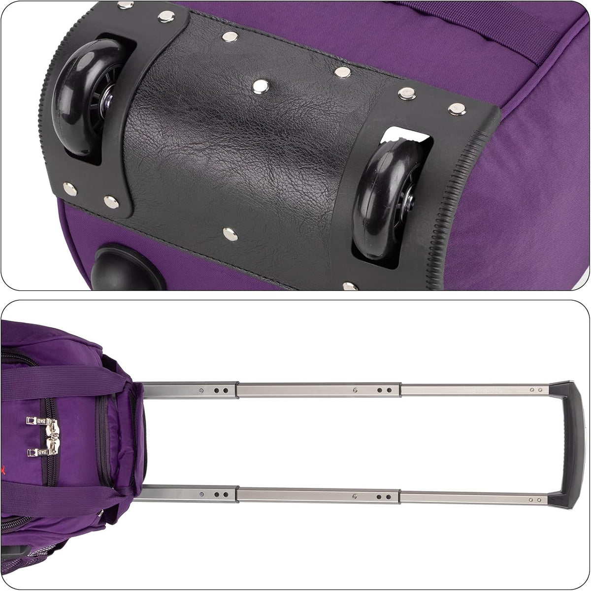 17x10x9 Inches United Airlines Rolling Personal Item Under Seat Duffle Bag Luggage Suitable For Major Airlines Including Spirit and Frontier.