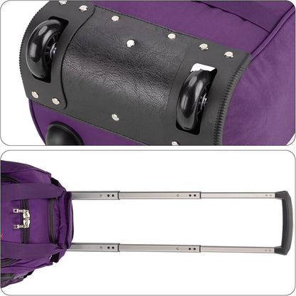 17x10x9 Inches United Airlines Rolling Personal Item Under Seat Duffle Bag Luggage Suitable For Major Airlines Including Spirit and Frontier.