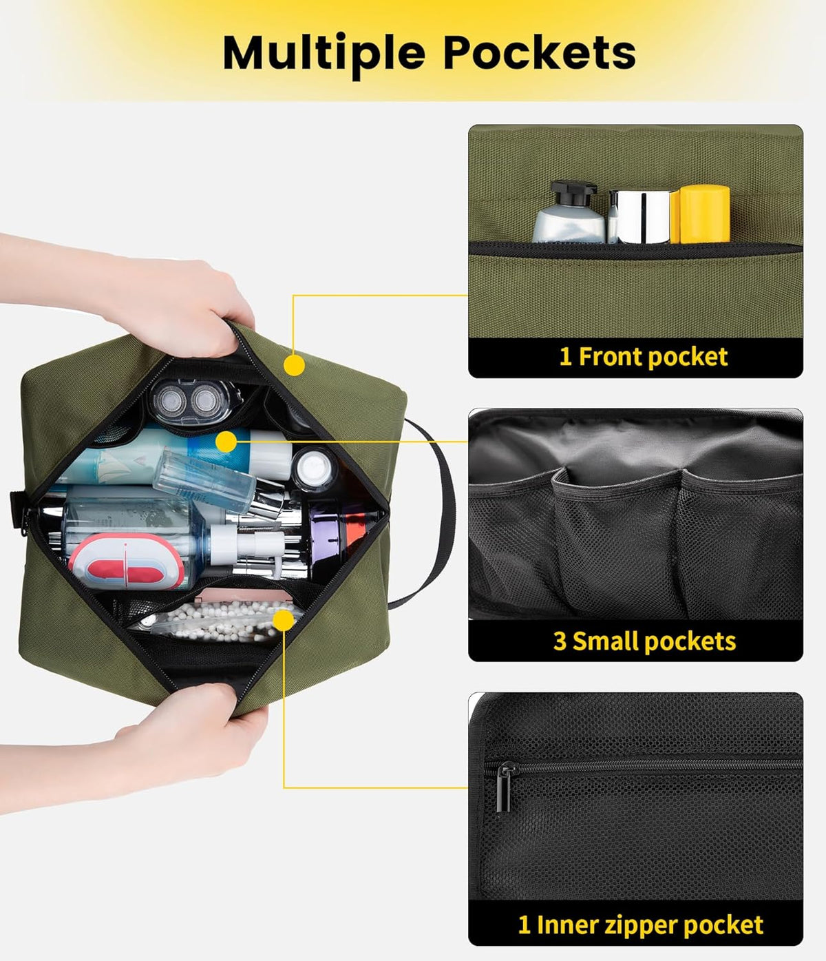 Travel Toiletry Bag for Men - Hanging Toiletries Bag Water Resistant Travel Bag for Toiletries Accessories