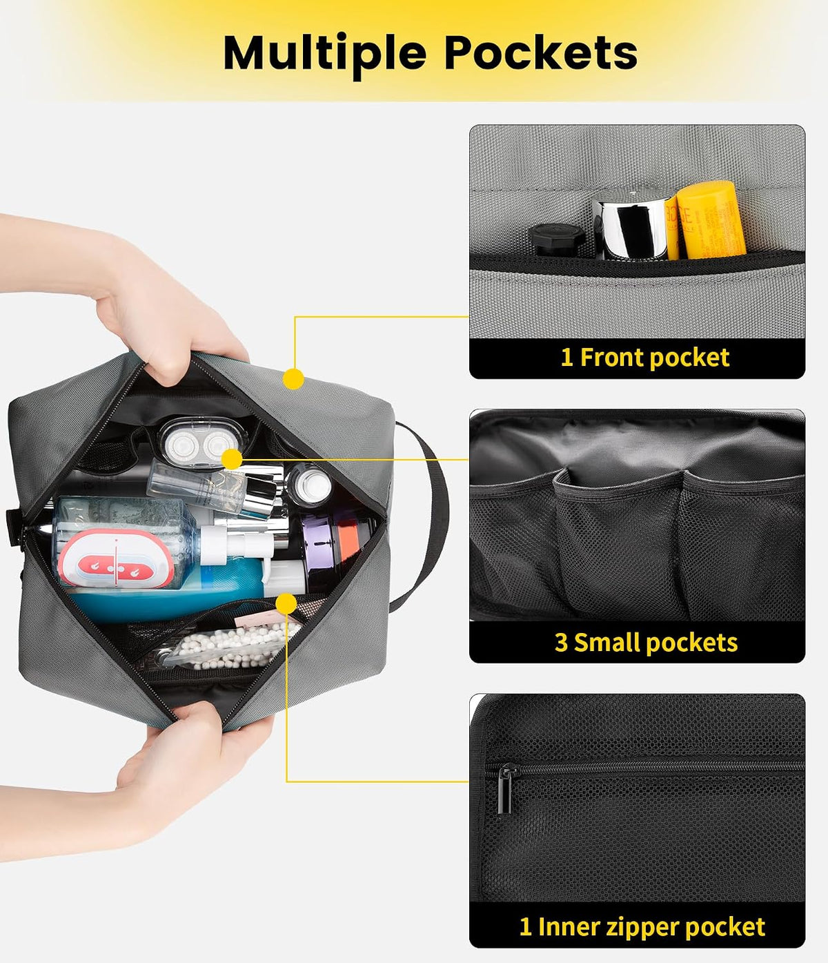 Travel Toiletry Bag for Men - Hanging Toiletries Bag Water Resistant Travel Bag for Toiletries Accessories