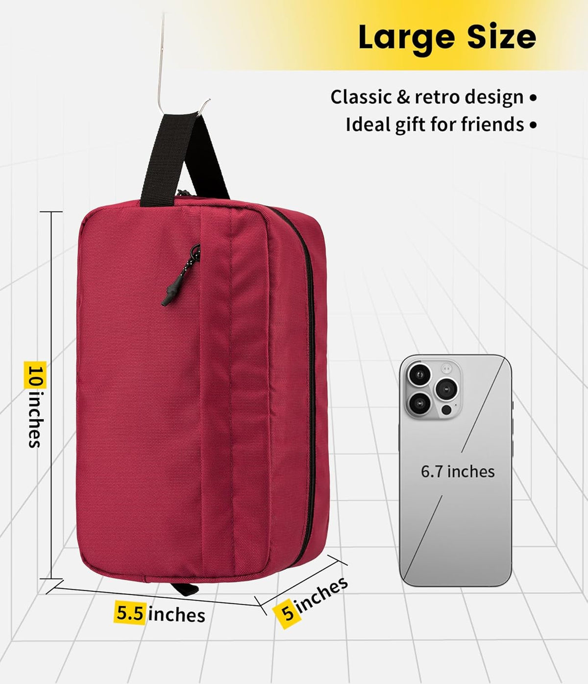 Travel Toiletry Bag for Men - Hanging Toiletries Bag Water Resistant Travel Bag for Toiletries Accessories