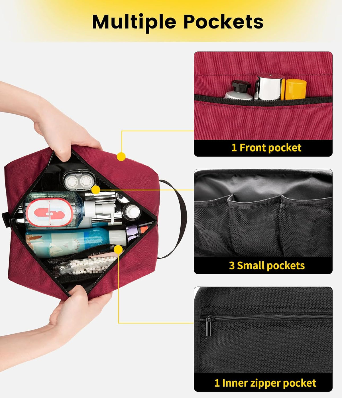 Travel Toiletry Bag for Men - Hanging Toiletries Bag Water Resistant Travel Bag for Toiletries Accessories