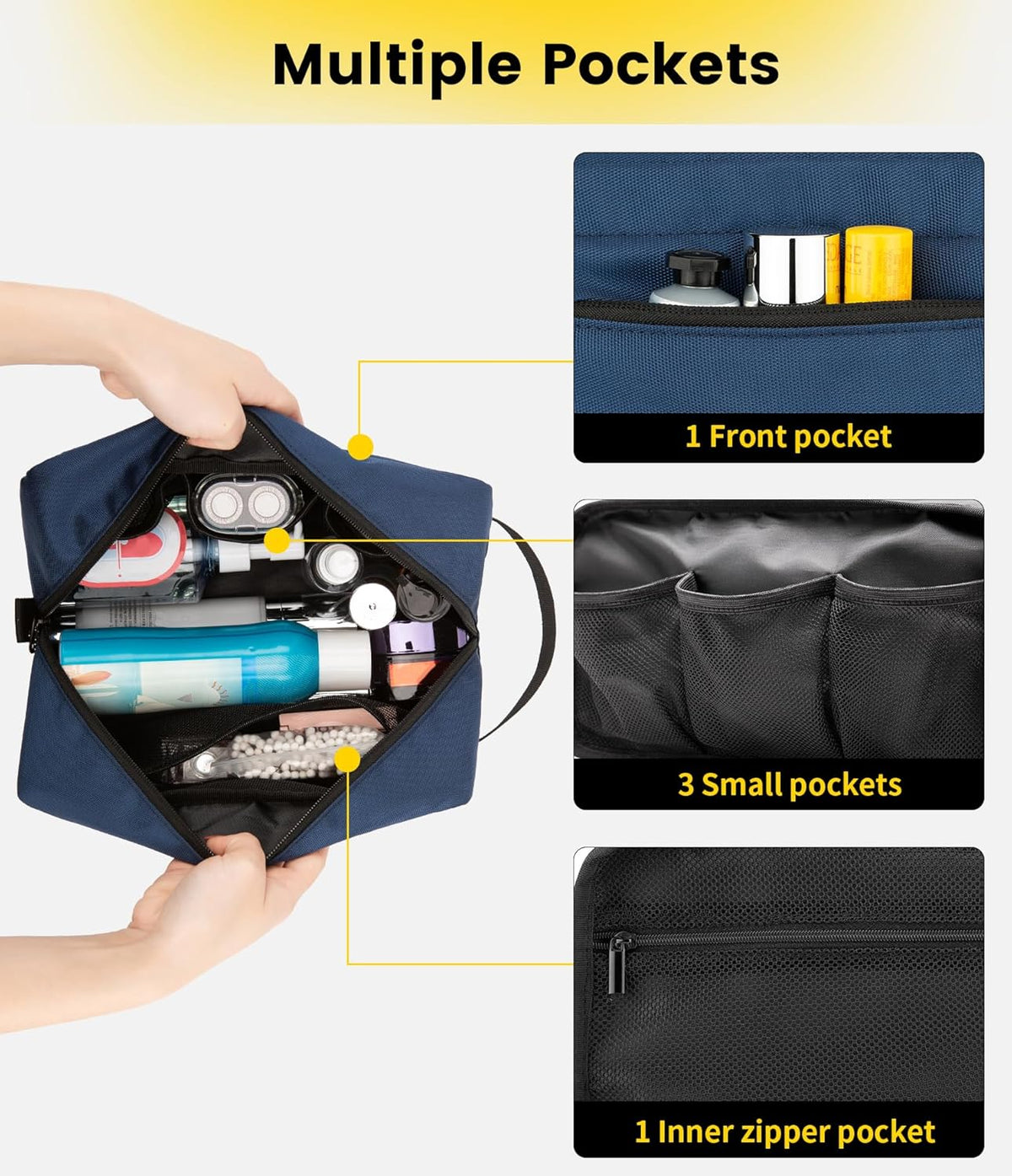 Travel Toiletry Bag for Men - Hanging Toiletries Bag Water Resistant Travel Bag for Toiletries Accessories