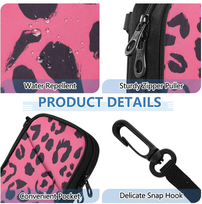 Passport Holder Pink Leopard Neck Pouch Travel Wallet