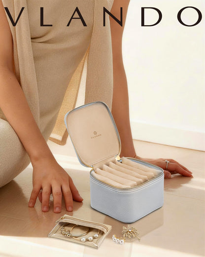 Travel Jewelry Case,Jewelry Box with 12 Velvet Jewelry Pouch Jewelry Travel Organizer for Women Girl Jewelry Case Necklace Rings Earrings Bags Wedding Gifts (White)