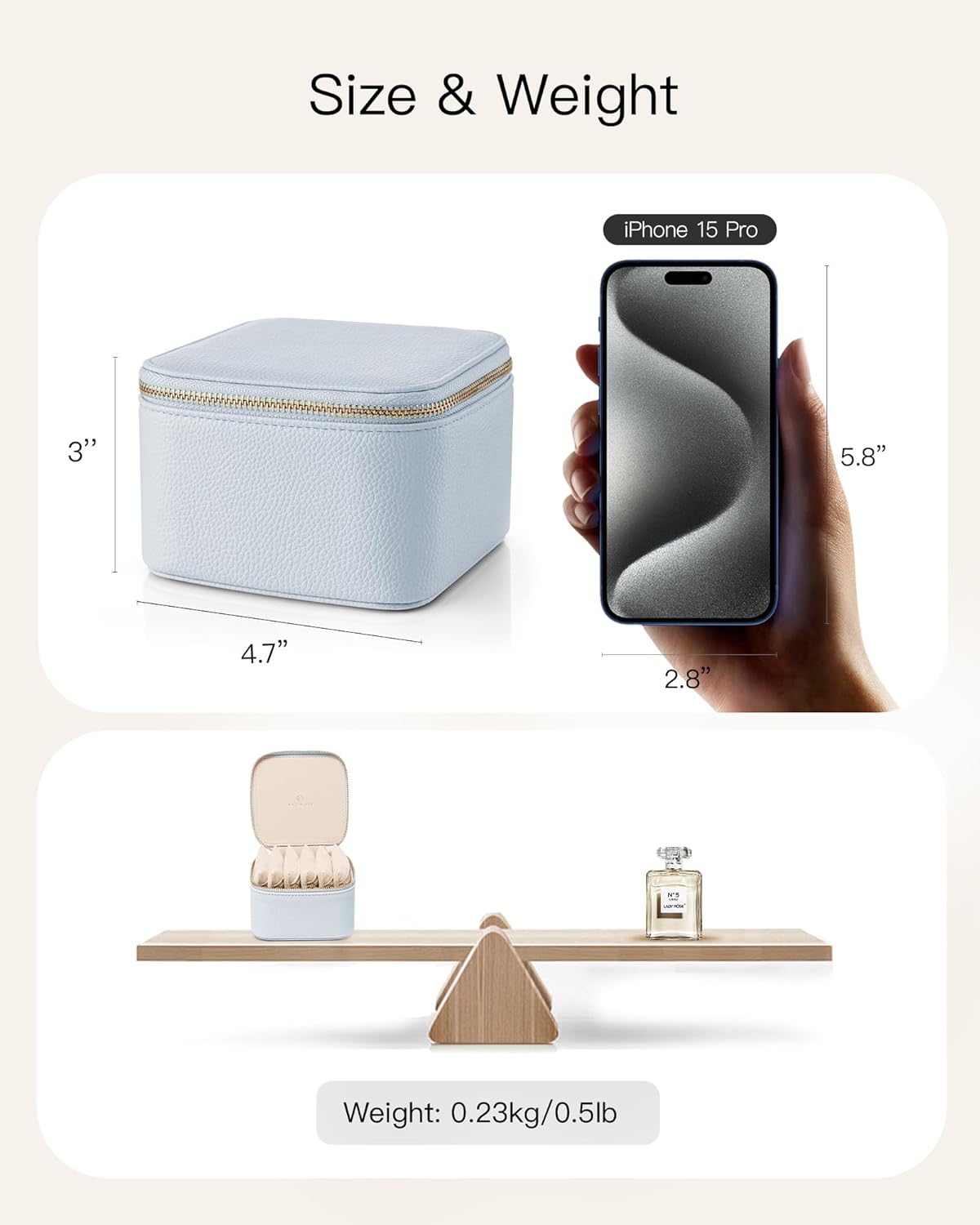 Travel Jewelry Case,Jewelry Box with 12 Velvet Jewelry Pouch Jewelry Travel Organizer for Women Girl Jewelry Case Necklace Rings Earrings Bags Wedding Gifts (White)